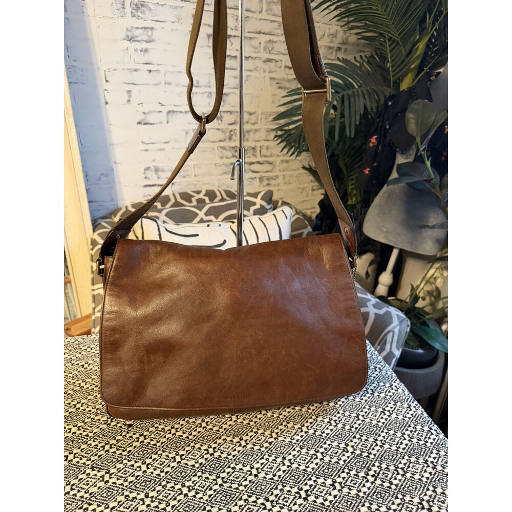 Coach Leather Messenger Bag Brown Crossbody Laptop Briefcase – Style M1169-70486